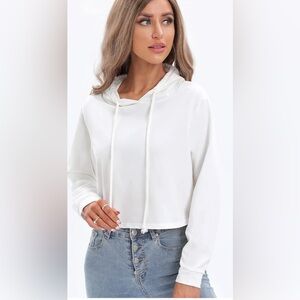 Rare/Self Women's Drawstring Cropped Hoodie Casual Hoodies for Women size small
